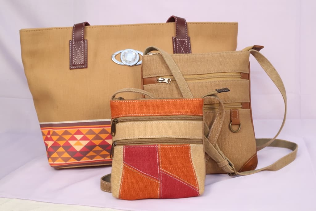 Jute Striped Fashion Handbag — jute manufacturer Bangladesh, Farook Jute Mills (JDP-001)